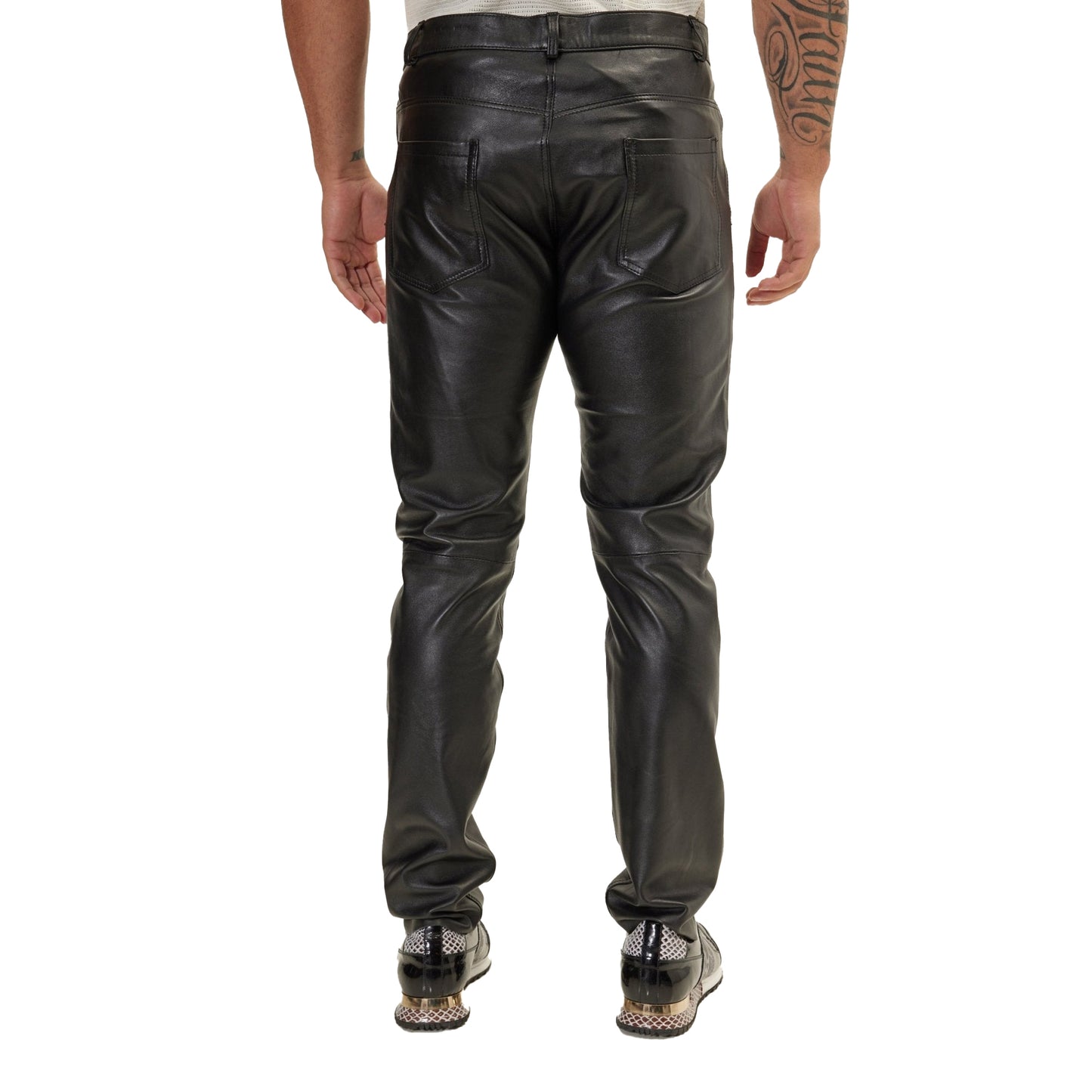 Luxury Five-Pocket Leather Pants – Stylish & Durable Native American Biker Trousers