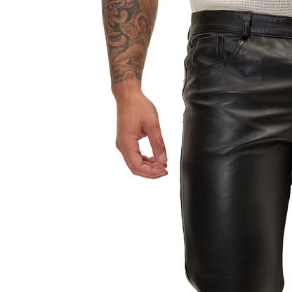 Luxury Five-Pocket Leather Pants – Stylish & Durable Native American Biker Trousers